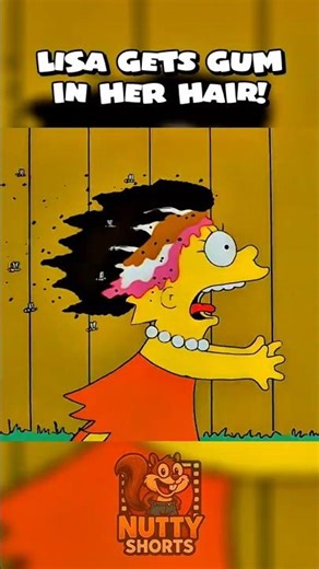Lisa Gets Gum Stuck In Her Hair! 😅 #simpsons #shorts