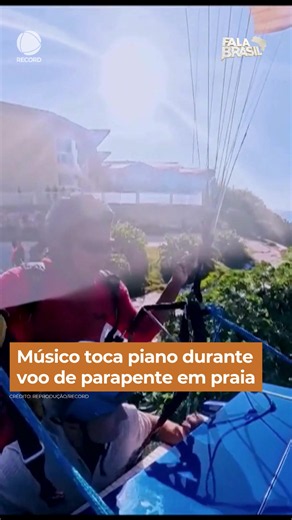 NOTAS RADICAIS | Um músico protagonizou uma cena inusitada ao tocar piano durante um voo de parapente, no Ceará. A apresentação uniu música e adrenalina em uma performance nas alturas. O videoclipe foi gravado para promover a cultura, a história e o turismo da região. 👉 Assista à reportagem completa do #FalaBrasil em R7.com/falabrasil