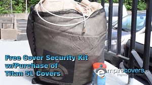 Our Cover Security Kit helps keep your cover secured on your car, truck or SUV. Plus, it gives you an easy way to stash your cover when not in use. Now free with purchase of our qualifying Titan 5L car, truck or SUV covers. Find out more, here: http://www.empirecovers.com | EmpireCovers