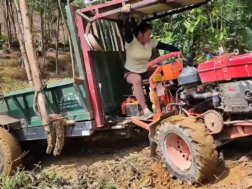 454K views · 1.4K reactions | Beautiful girl driving tractor and transporting wood in offroad | Jcb Vlogs | Facebook
