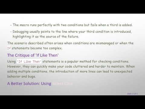 How to Fix Your Excel VBA Macro: Handling Multiple 'If Like Then' Conditions Effectively