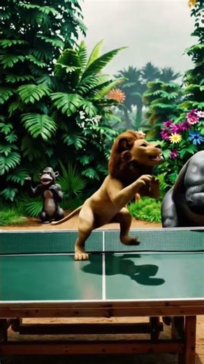 Animals Playing Table Tennis #animallife #cute #games #fun#shorts #cartoon