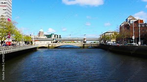 Dublin City and Liffey River, Real Time, Ireland
