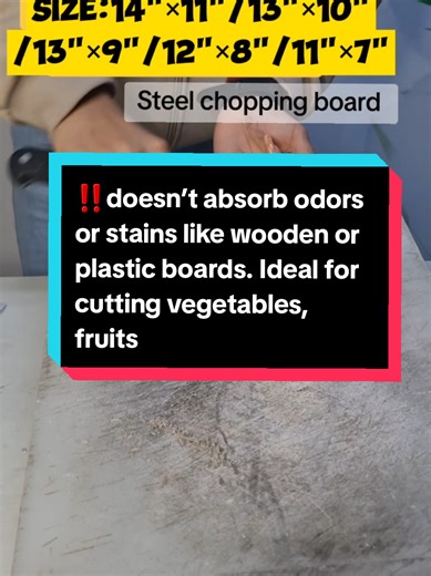 Material: Premium stainless steel✅️ Durable & Rust-Resistant: Long-lasting and sturdy✅️ Hygienic Surface: Non-porous, doesn’t absorb odors or stains✅️ Easy to Clean: Dishwasher safe and smooth surface✅️ Multi-Purpose: Ideal for vegetables, meat, fruits, and fish✅️ Safe Design: Rounded corners and anti-slip edges for stable cutting✅️ Modern Look: Sleek and elegant finish for any kitchen✅️ . . To Make Order Contact Us:9851061460📞☎️ Delivery all Over Nepal 🇳🇵 #choppingboard #steel #chopping #fyp