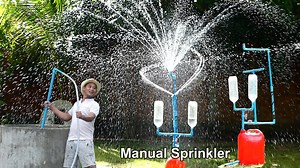 We turn 30L plastic bottle into a strongest sprinkler with manual water pump from deep well | Arturo David