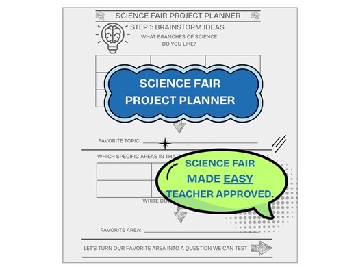 Science Fair Project Organizer | Student Experiment Logbook | Teacher Approved | 6-page Student Workbook | PDF Download - Etsy