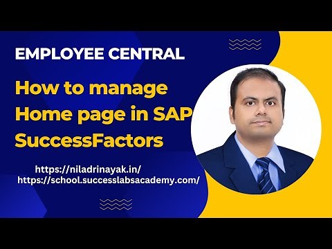 EC 006. How to manage Home Page in SAP SuccessFactors