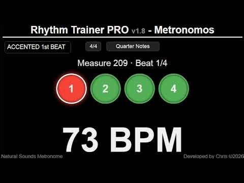 Metronome 73 BPM (Accented 1st Beat)