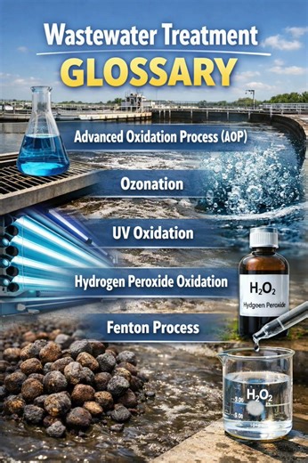 Advanced Oxidation: Wastewater glossary AOP, Ozonation, Fenton #wastewatertreatment #shorts #sewage