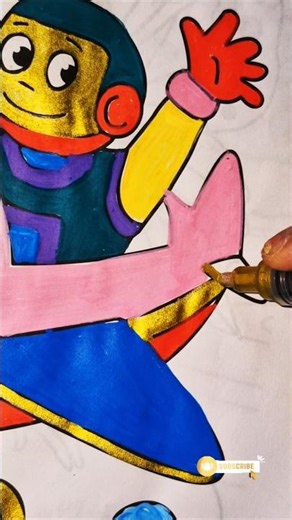 Easy beautiful plane colouring #plane #easydrawing