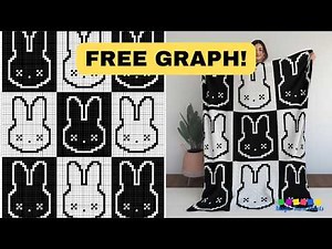 FREE C2C Graph & Pattern - Halloween Miffy - C2C & Tapestry Crochet Pattern