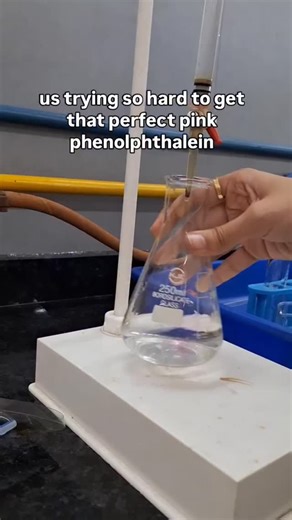 Yusra Faheem on Instagram: "Perfect Pink Phenolphthalein Colour in Redox Titration of KMnO₄ and Mohr’s Salt | Class 12 Chemistry Practical #PerfectPinkPhenolphthalein #KMnO4MohrSaltTitration #Class12ChemPractical #RedoxTitration #PhenolphthaleinColourChange #CBSEChemistryLab #EstimationOfIron #ColourChangeChemistry #SelfIndicatorKMnO4 #MohrSaltTitration Description: Watch the perfect pink endpoint appear the moment the last drop of KMnO₄ oxidises the last Fe²⁺ ion in Mohr’s salt solution. Phenol