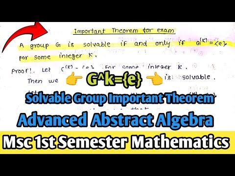 A group G is Solvable if and only if G^k={e} for some integer k. || Important Theorem || Algebra ||