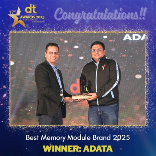 Heartiest Congratulations to 𝐀𝐃𝐀𝐓𝐀 on Winning the Excellence in 𝐁𝐞𝐬𝐭 𝐌𝐞𝐦𝐨𝐫𝐲 𝐌𝐨𝐝𝐮𝐥𝐞 𝐁𝐫𝐚𝐧𝐝 𝟐𝟎𝟐𝟓 Award at the 𝟏𝟕𝐭𝐡 𝐄𝐝𝐢𝐭𝐢𝐨𝐧 𝐨𝐟 𝐃𝐓 𝐀𝐰𝐚𝐫𝐝𝐬 𝟐𝟎𝟐𝟓. 👉𝐄𝐯𝐞𝐧𝐭 𝐆𝐥𝐢𝐦𝐩𝐬𝐞𝐬: https://photos.app.goo.gl/kZ3wgPoSetrrBC149 👉𝐖𝐚𝐭𝐜𝐡 𝐓𝐡𝐞 𝐂𝐨𝐦𝐩𝐥𝐞𝐭𝐞 𝐄𝐯𝐞𝐧𝐭: https://www.youtube.com/live/p-zg-ouzRa0?si=S3C46bT6ObALw7dy Congratulations on this well-deserved recognition. #DigitalTerminal #DTAwards2025 #DTA #DTA2025 #TechLeadership #TechEven