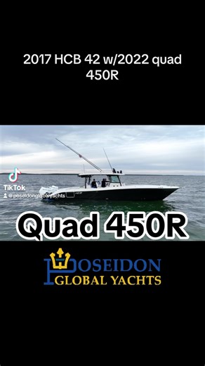 🚨 For Sale 2017 HCB 42 with 2022 Merc 450R under warranty! 🔱 New Garmin Electronics 🔱 New Upholstery 🔱 2022 Quad 450R w Jack Plates 🔱 Under warranty 💰589k obo Financing Available! 📞 305.776.6484 📧 James@pgyachtsales.com #hcb #hydrasports #42 #luxuryyachtlife #mercury #quad450r #450r #pokerrun #poseidonglobalyachts #fishing #saltwater | Poseidon Global /James Rivera