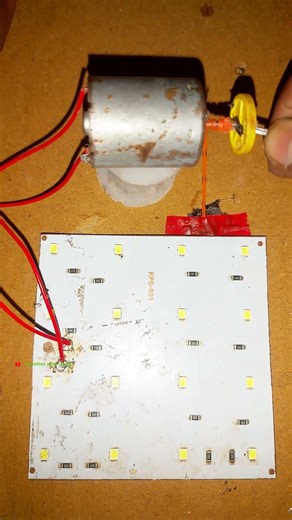 | dc dynamo motor generates electricity from led light | #experiment #tech #dcmotor #project