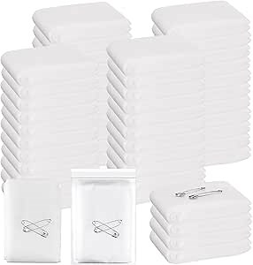 Saillong 50 Pcs First Aid Triangular Bandage with 2 Safety Pins, 40'' x 40'' x 56'', Large Splint Bandage Bulk Triangular Cravat Swathe Non Woven Cotton Splint Swathe, White