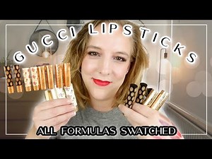 GUCCI LIPSTICK COLLECTION // Reviewing & swatching all formulas on my arms & my lips