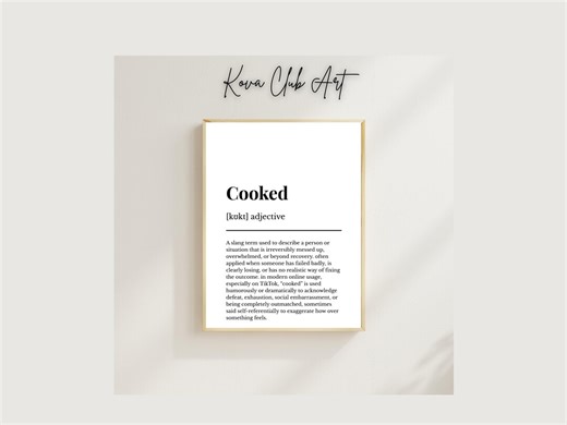 Cooked Funny Definition Meme Gift Wall Art Print | Poster | Gift for Boyfriend - Etsy