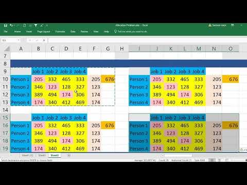 Excel : How to solve Allocation Problem by Branch and Bound Method in Excel - Operational Research