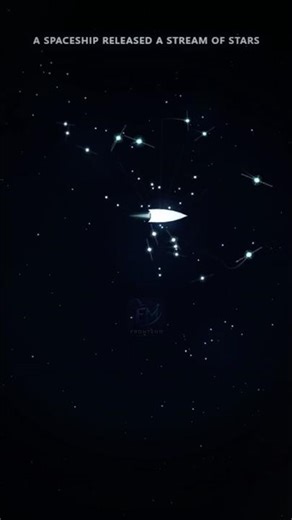 A spaceship released a stream of stars in pure JavaScript