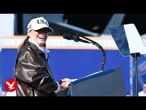 First Lady Melania Trump leads US sailors in 'hooyah' chant