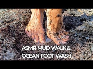 ASMR Mud Walk & Ocean Foot Wash (Whispering) | Nature Sounds for Deep Relaxation