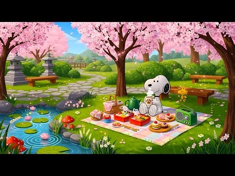 Snoopy’s Peaceful Spring Morning Picnic 🌸 Cozy Lofi Vibes to Relax & Study 🎶 Chill Lofi Beats
