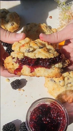 Irish Soda Bread Scones with Homemade Blackberry Jam