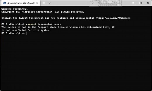 How to Enable or Disable Compact OS in Windows 10 & 11 - MajorGeeks