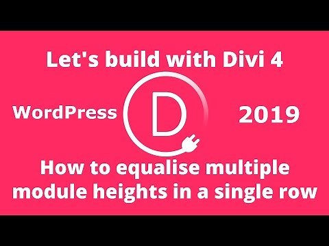 How to equalise multiple divi module heights in a row