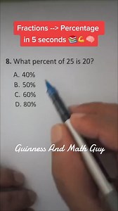 To get your free eBook "How To Calculate Percentages In Your Head", please click the link below: https://guinnessandmathguy.mykajabi.com/pl/2147639130 To join our first online course "Turn On The Calculator In Your Head (Basic)", please click the link below: https://guinnessandmathguy.mykajabi.com/sales-page-turn-on-the-calculator-in-your-head #percentages #maths #tipsandtricks #learnoninstagram | Guinness And Math Guy Page