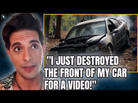 Holy Crap! Brandon Rogers destroys car for a YouTube video!