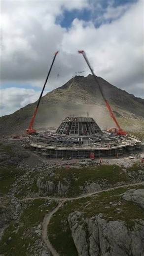 A Volcano-Shaped Hotel Built on a Mountain