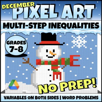 8th Grade Math Christmas Activity Multi-step Inequalities Review Digital Mystery
