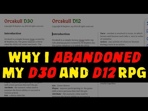Why I Abandoned My D30 RPG #ttrpg #dnd