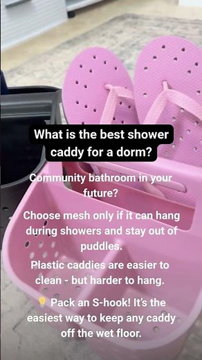 Mesh or plastic - what’s the best dorm shower caddy? Day 19 Dorm & College FAQ Series #dormchecklist