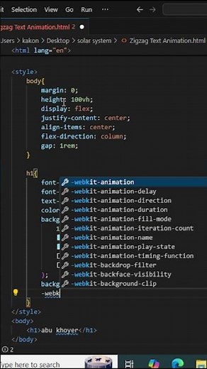 zigzag text animation | html & CSS #shotrs #coding #html #css