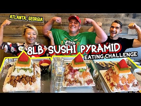 8LB SUSHI PYRAMID CHALLENGE in Atlanta, Georgia!! ft. Randy Santel #RainaisCrazy | ManvsFood