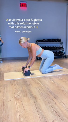 grab a foam roller and try this reformer-style mat pilates workout to sculpt your abs and booty don’t be fooled, it burns ❤️‍🔥 the workout⤵️ 40 seconds on 20 seconds off, repeat 3x ab roller knee tucks plank to pike oblique plank to pike R oblique plank to pike L hamstring curl glute bridge single leg glute bridge R single leg glute bridge L swan stretch #pilatesworkout #reformerpilates #matpilates #abworkout #glutesworkout #pilateslovers #athomeworkout #foamrollerworkout #pilatestiktok #boston