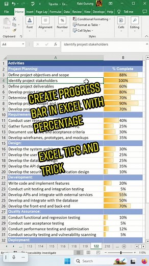 Create Progress Bar in Excel: Easy Step-by-Step Guide