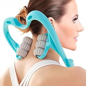 Neck Massager, Neck Massager Roller, Neck Roller, Neck Handheld Massager with 6 Balls Massage Point, Neck Pain Relief Massager for Deep Tissue in Neck, Back, Arms, Waist, Foot, and Legs
