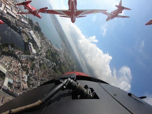 304K views · 13K reactions | Thank you Guernsey for a warm welcome today and the amazing weather! Here’s what the Red Arrows’ show at the Guernsey Air Display looked like from the air. | RAF Red Arrows | Facebook