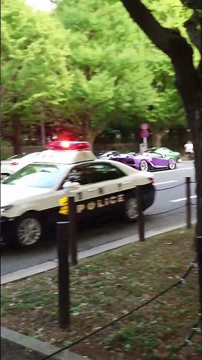 【ランボvsパトカー】東京の外苑いちょう並木に現れたランボルギーニの加速音が痺れた