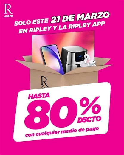 266 reactions · 30 comments | Porque tú lo pediste ¡VUELVE EL OPEN BOX DE RIPLEY! ️ Aprovecha hasta 80% dscto. en miles de productos de caja abierta en tu tienda Ripley favorita o ingresa a la Ripley App ¡No faltes, apúrate que es hasta agotar stock!  | Ripley Perú | Facebook