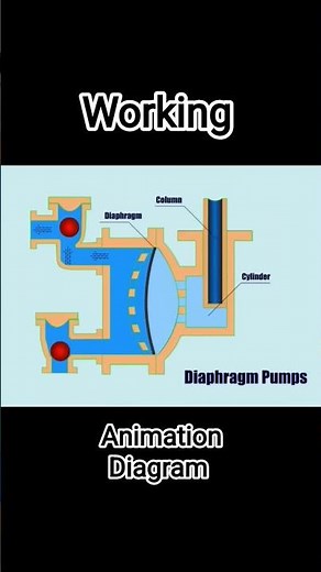 Diaphragm pump working animation Diagram #pump #animation #ytshorts #engineering
