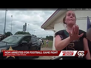 Video: Youth football game brawl leads to mother's arrest for storming field, kicking player
