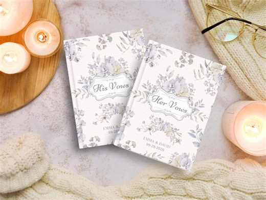 Custom Wedding Vow Book Set His and Her Vows Wedding Notebook Hardcover Engagement Journal for Bride Gifts From Mother of the Groom - Etsy