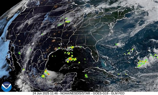 19K views · 249 reactions | We love watching the sun rise as NOAA's GOES East (GOES-19) satellite monitors the weather across the nation this morning. There's a Slight Risk of severe thunderstorms developing over the central High Plains today. The satellite is also tracking monsoonal moisture moving across parts of the Southwest, where Flood Watches are in effect. Latest: www.weather.gov | NOAA Satellite and Information Service | Facebook
