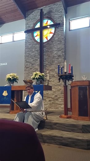 We light three Advent candles this week. 💙 💙 🩷 Jesus came to defeat the darkness! | Eternal Love Evangelical Lutheran Church